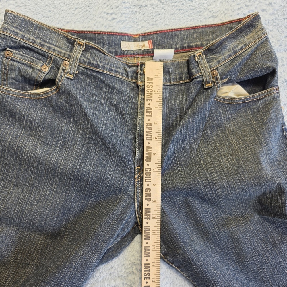 Y2K Levi's 550 Women's 34x33 Relaxed Boot Cut Jeans, Blue Stretch Dark Wash 14L - Picture 13 of 14